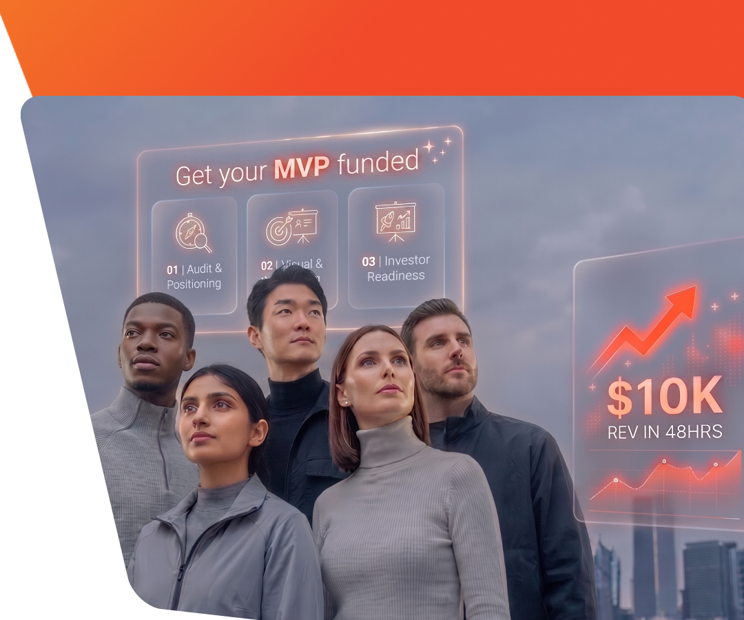 Tinova campaign landing creative for Investor-Ready in 21 Days